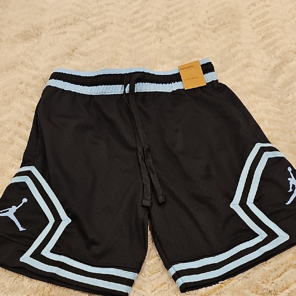 Men's Black and Blue Athletic Shorts
